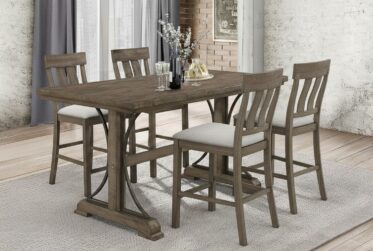 Quincy Wood Rectangular 5 Piece Counter Height Dining Set