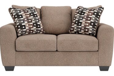 Triston-Peaks Suede Loveseat