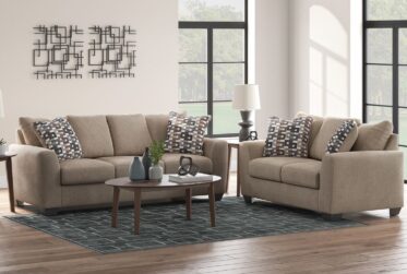 Triston-Peaks Suede 2 Piece Sofa & Loveseat Set