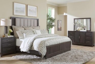Modern Edge Caffe Queen Upholstered 4 Piece Bedroom Set