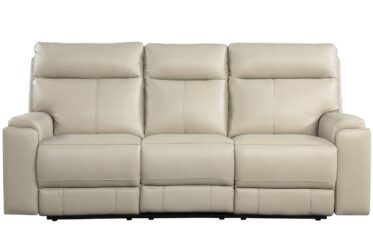 Bryant Taupe Leather Power Reclining Sofa By Leather Italia