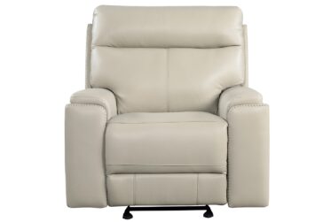Bryant Taupe Leather Power Recliner By Leather Italia