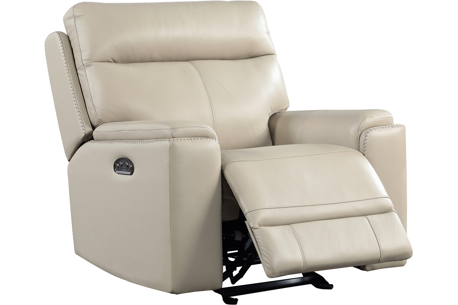 Bryant Taupe Leather Power Recliner By Leather Italia