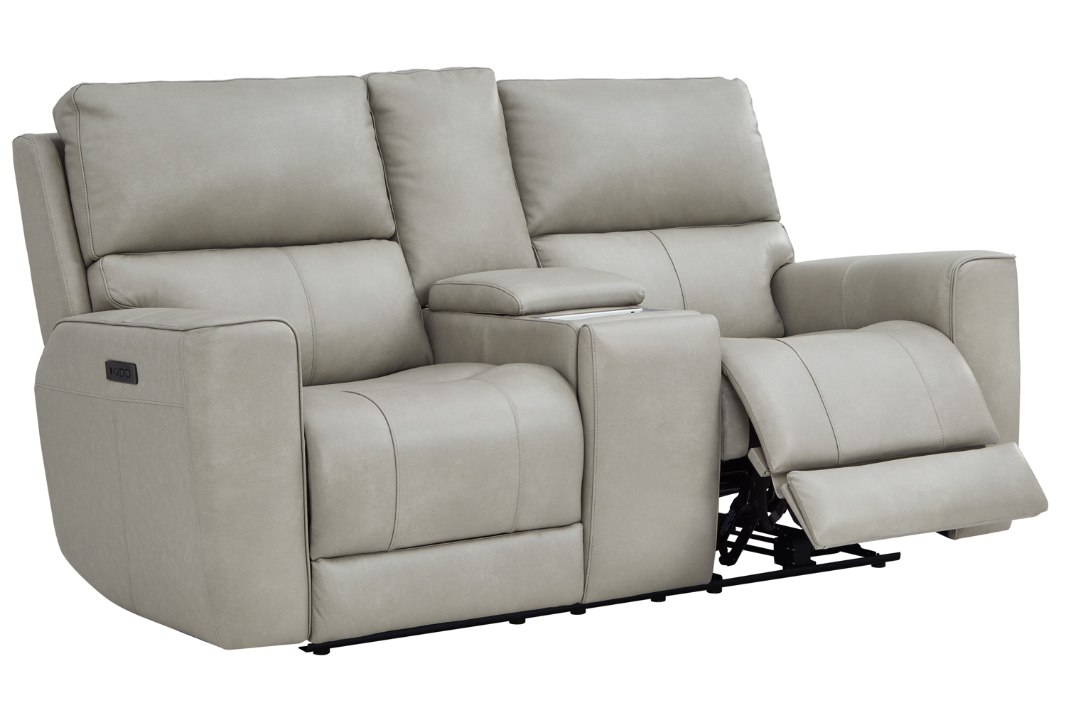 Laredo Cement Leather Power Reclining Loveseat By Leather Italia