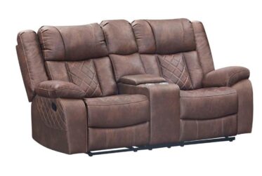 Lux Brown Reclining Loveseat