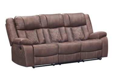 Lux Brown Reclining Sofa