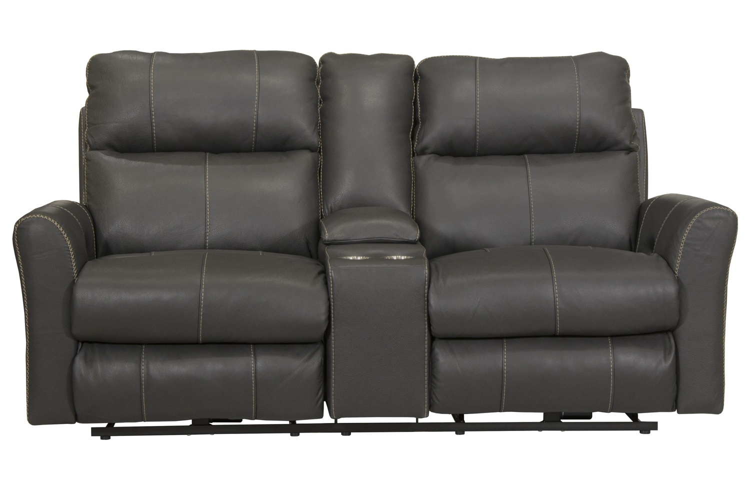 Fredda Anthracite Leather Power Reclining 2 Piece Sofa & Loveseat