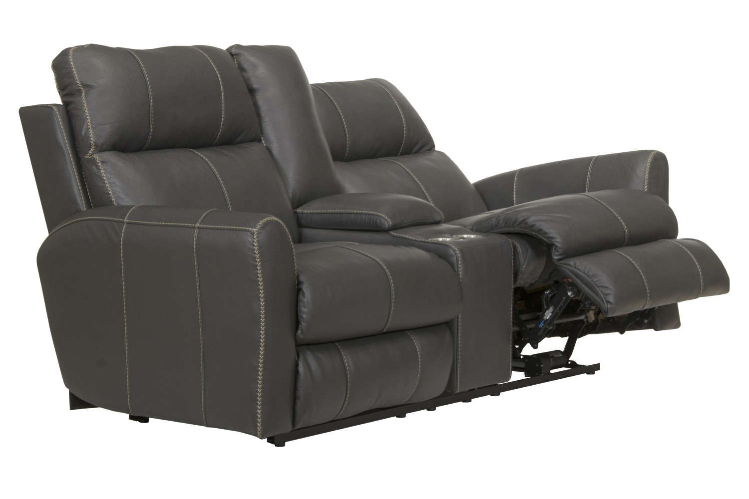 Fredda Anthracite Leather Power Reclining 2 Piece Sofa & Loveseat