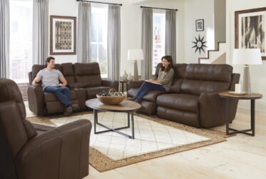Fredda Coffee Leather Power Reclining 2 Piece Sofa & Loveseat Set