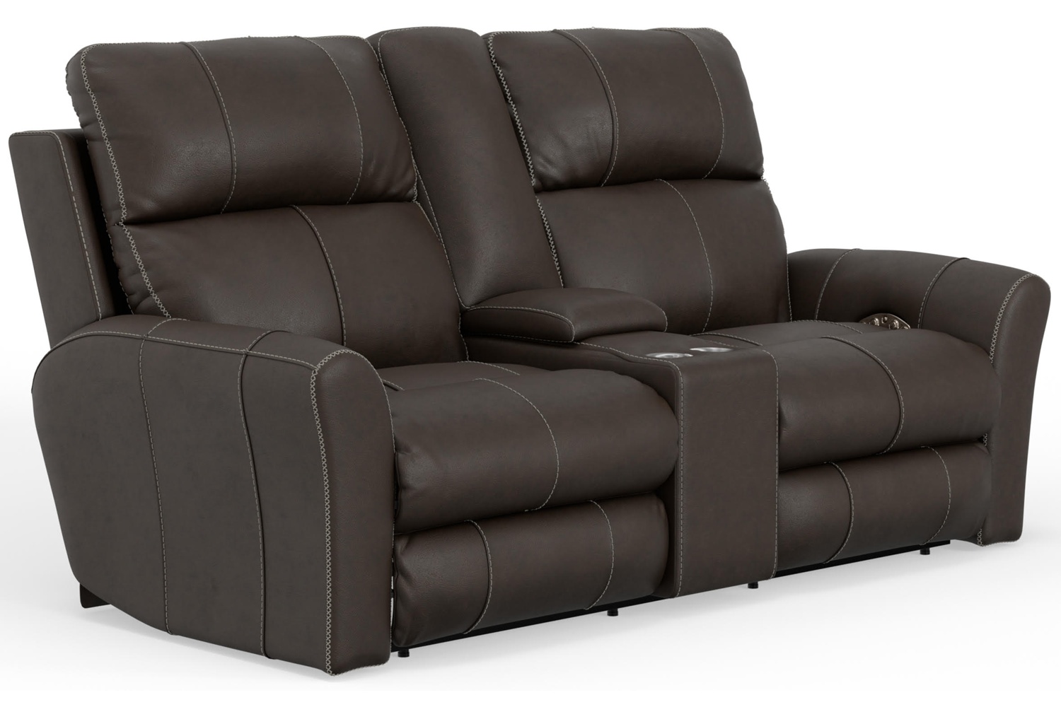 Fredda Coffee Leather Power Reclining 2 Piece Sofa & Loveseat Set