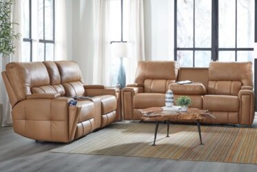 Hudson Oasis Butternut Power Reclining 2 Piece Sofa & Loveseat Set