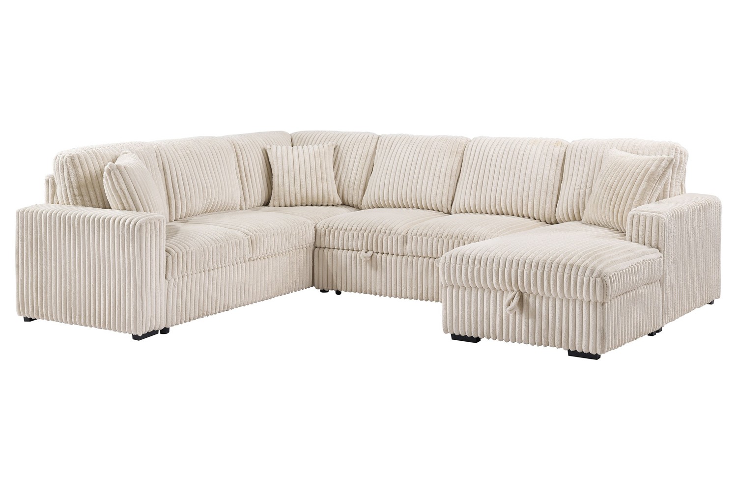 Devonshire Camel 3-Piece Sleeper Sectional With Right Chaise