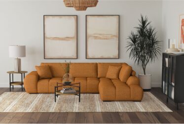 Camacho Orange 2-Piece Sectional With Chaise