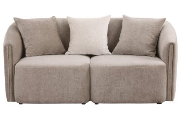 Townsend Chenille Latte Rolled Arm Loveseat
