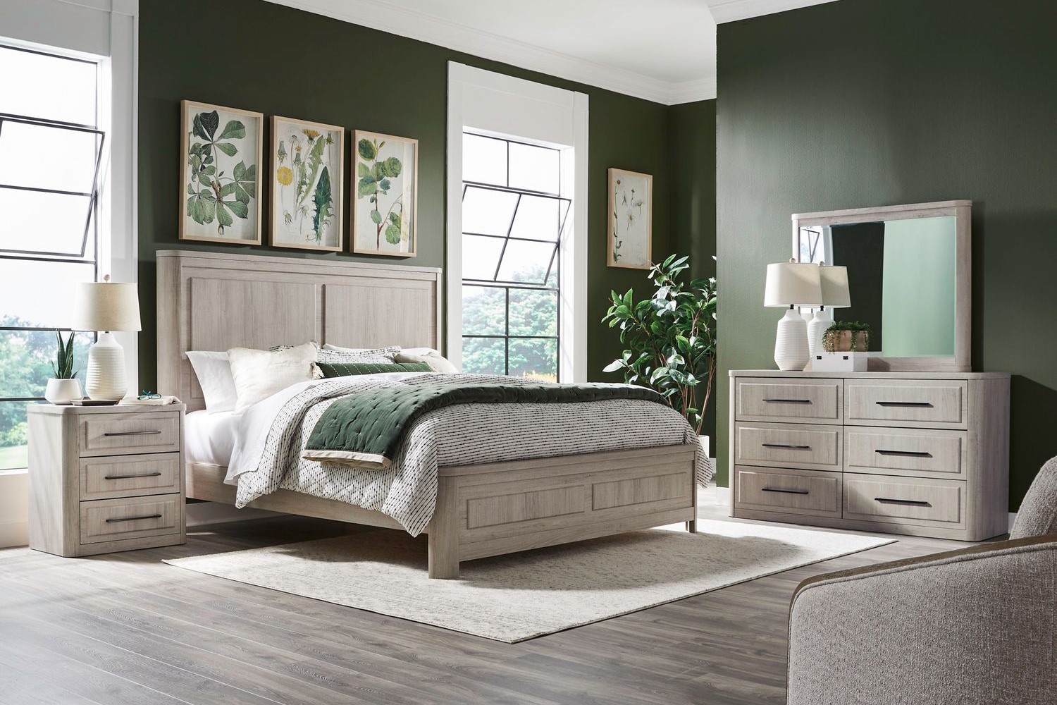 Modern Play Natural White Queen 4 Piece Bedroom Set