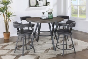 Tempa Dark Gray Counter Height 5 Piece Dining Set