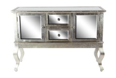 Silver Mirrored 2-Door Cabinet
