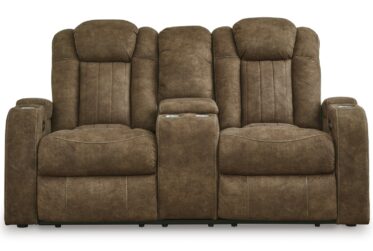 Wolfridge Brindle Power Reclining Loveseat With Console