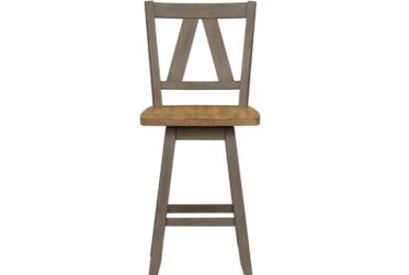 Lindsey Farm Gray Counter Height Swivel Chair