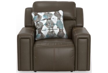 Arezzo Chocolate Leather Power Recliner