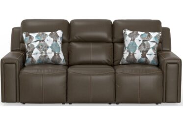 Arezzo Chocolate Leather Power Sofa