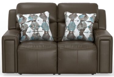 Arezzo Chocolate Leather Power Loveseat