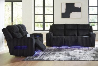 Forest Lake Black 2 Piece Power Reclining Sofa & Loveseat Set