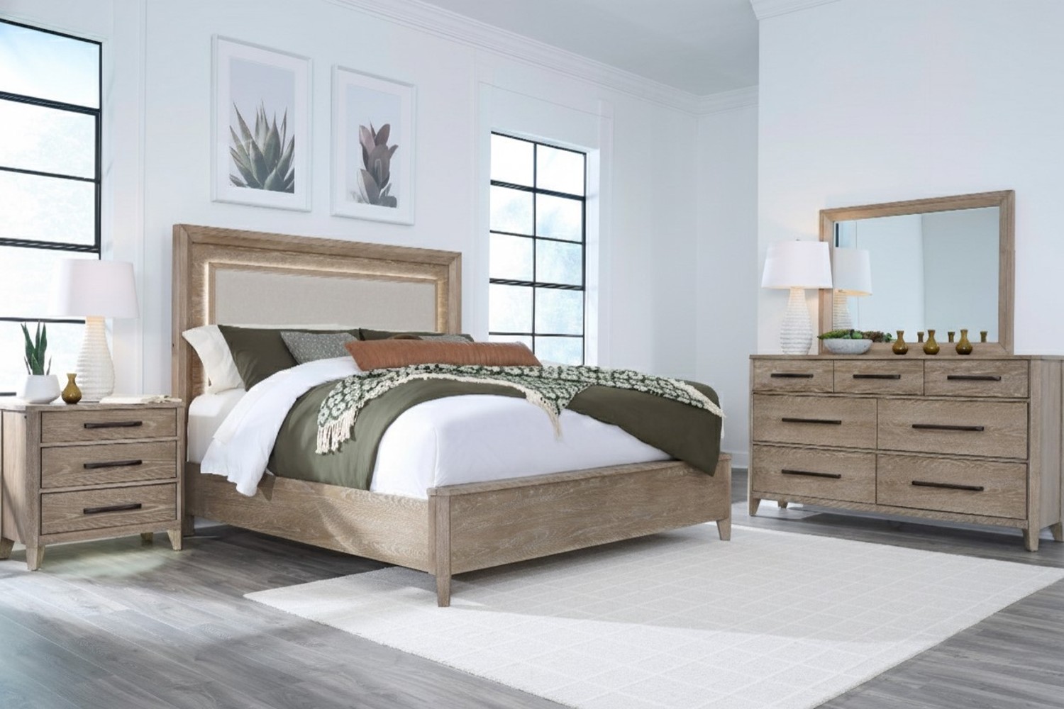 Breckenridge Medium Brown King Platform 4 Piece Bedroom Set
