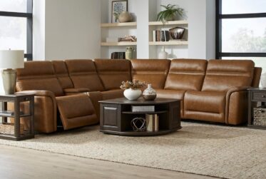 Cooper Camel Leather 6-Piece Power Reclining Sectional