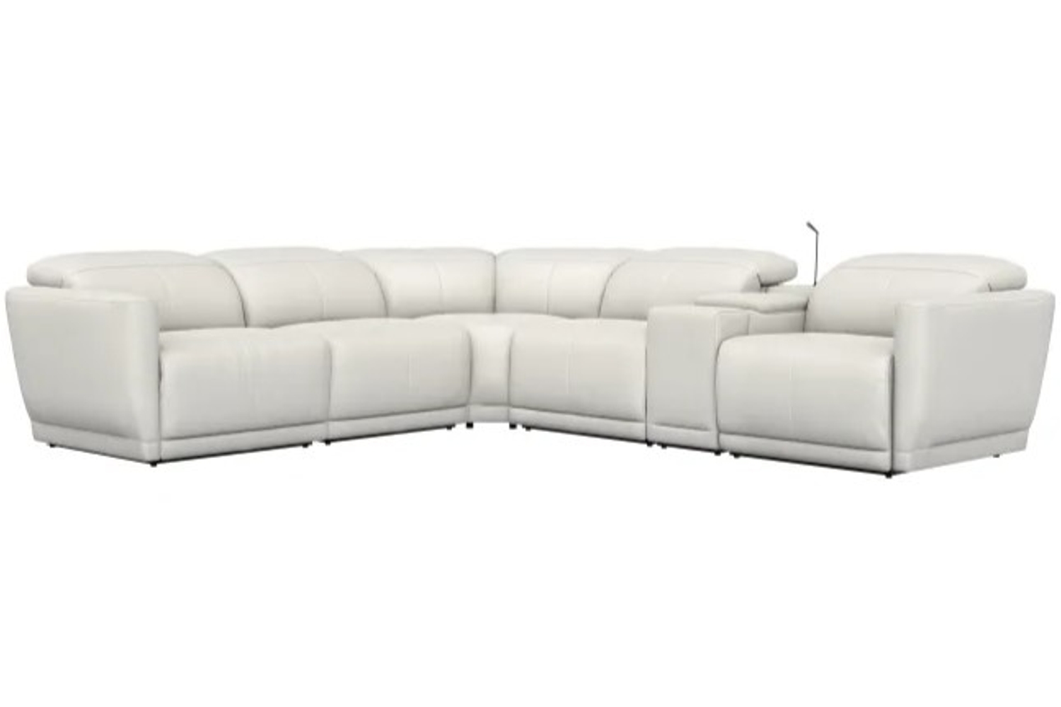 9005 Fog Leather 6-Piece Power Reclining Sectional - Georgia