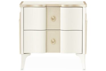 La Marisia Champagne & Pearl 2-Drawer Nightstand By Michael Amini