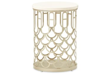 La Marisia Champagne & Pearl Marble Accent Table By Michael Amini