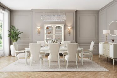 La Marisia Champagne & Pearl Rectangular 7 Piece Dining Set By Michael Amini