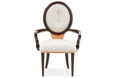 Camellia Field Warm Pecan Dining Arm Chair By Michael Amini®