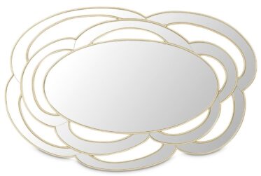 Camellia Field Antique Gold Wall Mirror By Michael Amini