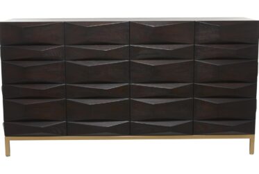 Dark Brown Geometric 4-Door Sideboard