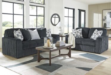 Midnight-Madness Gunmetal 2 Piece Sofa & Loveseat Set