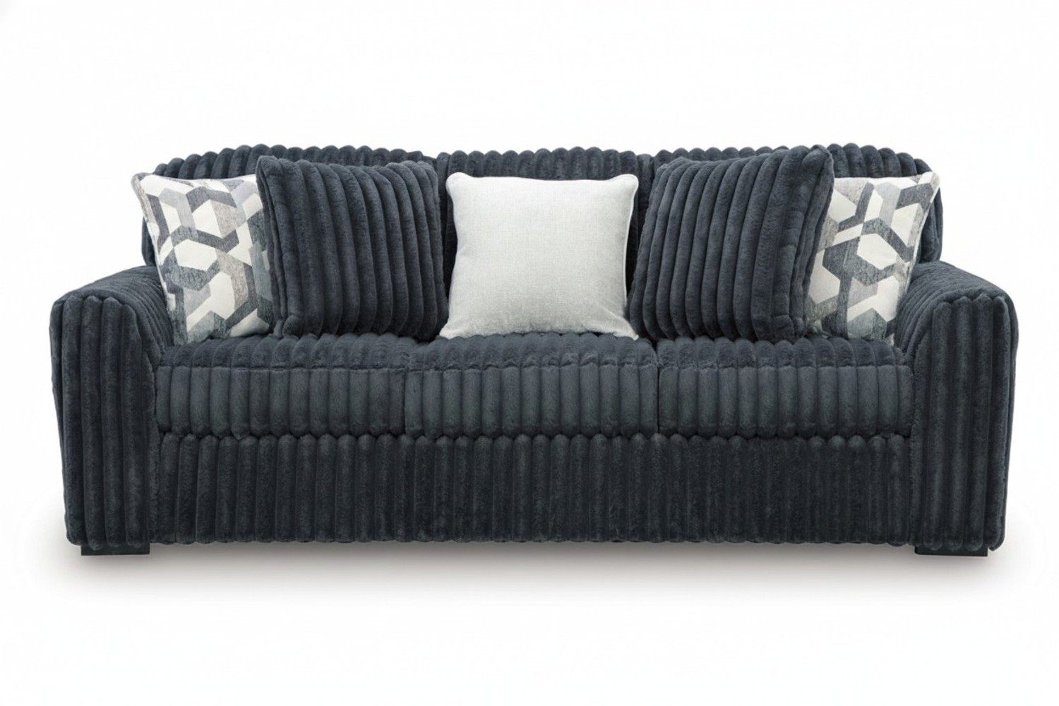 Midnight-Madness Gunmetal 2 Piece Sofa & Loveseat Set - Georgia