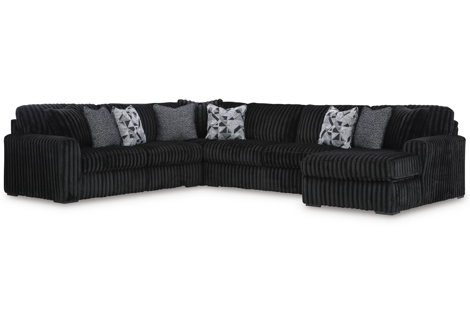 Midnight-Madness 4-Piece Sectional With Right Chaise - Georgia