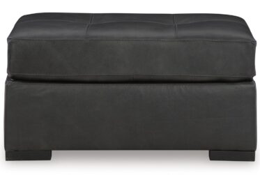 Brindley Pier Fog Leather Ottoman