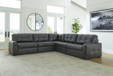 Brindley Pier Fog Leather 5-Piece Sectional
