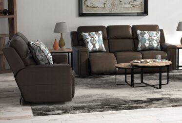 Arezzo Chocolate Leather 2 Piece Power Sofa & Loveseat Set