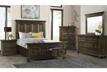 McCoy Charcoal Queen Storage 4 Piece Bedroom Set