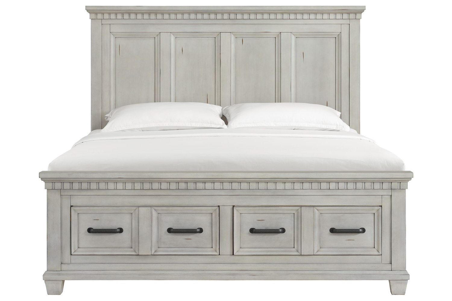 McCoy Antique White King Storage Bed