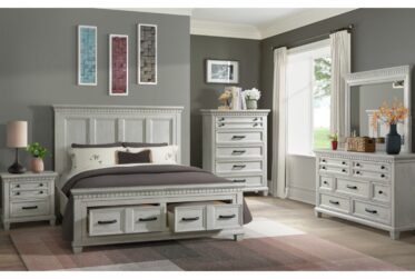 McCoy Antique White King Storage 5 Piece Bedroom Set