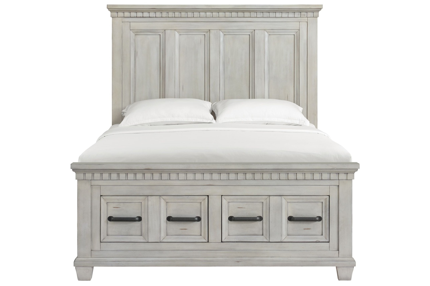 McCoy Antique White Queen Storage Bed