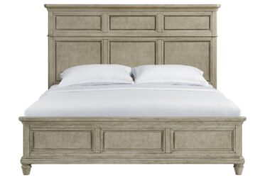 Whit-Ash Light Gray King Panel Bed