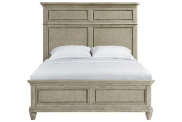 Whit-Ash Light Gray Queen Panel Bed