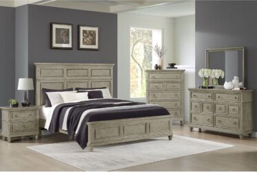 Whit-Ash Light Gray Queen 4 Piece Bedroom Set