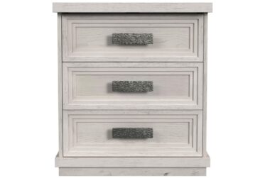 Avalanche Antique White 3-Drawere Nightstand With USB